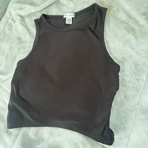 Black open-sided crop-top